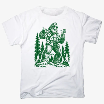 Vacay Bigfoot Among the Trees-Unisex Heavyweight T-Shirt-White