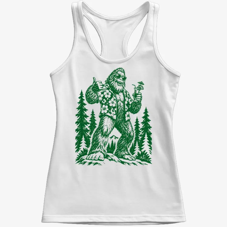 Vacay Bigfoot Among the Trees-Women's Tank Top-Snow