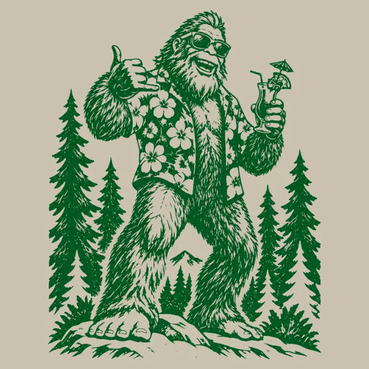 Vacay Bigfoot Among the Trees graphic tee design