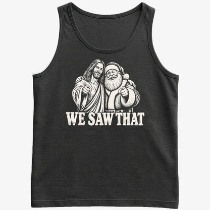 We Saw That Jesus & Santa-Men's Tank Top-Black