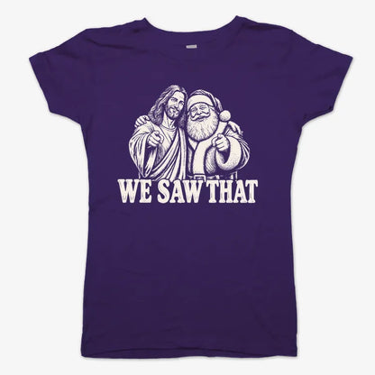 We Saw That Jesus & Santa-Women's T-Shirt-Violet