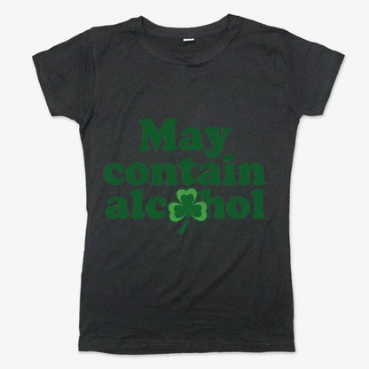 May Contain Alcohol Shamrock St Patrick's Day Design