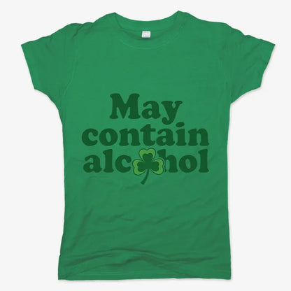 May Contain Alcohol Shamrock St Patrick's Day Design