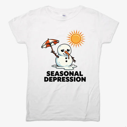 Seasonal Depression Melting Snowman