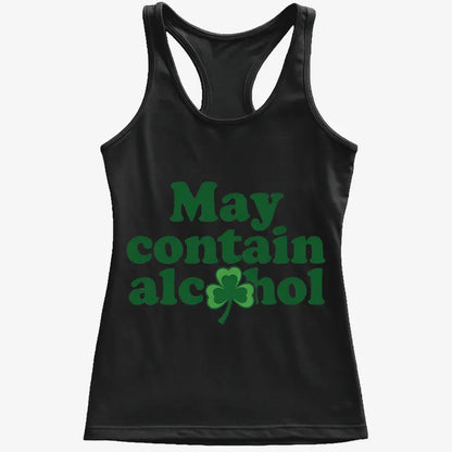 May Contain Alcohol Shamrock St Patrick's Day Design
