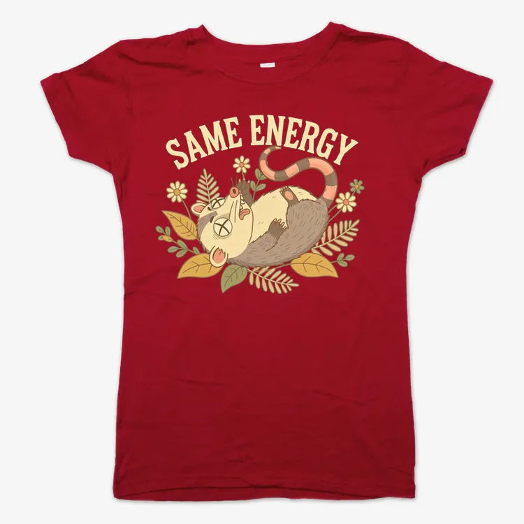 Same Energy Opossum Vibes-Women's T-Shirt-Deep Red