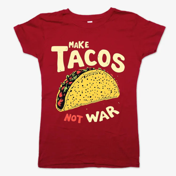 Make Tacos Not War-Women's T-Shirt-Deep Red
