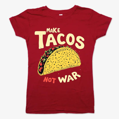 Make Tacos Not War-Women's T-Shirt-Deep Red
