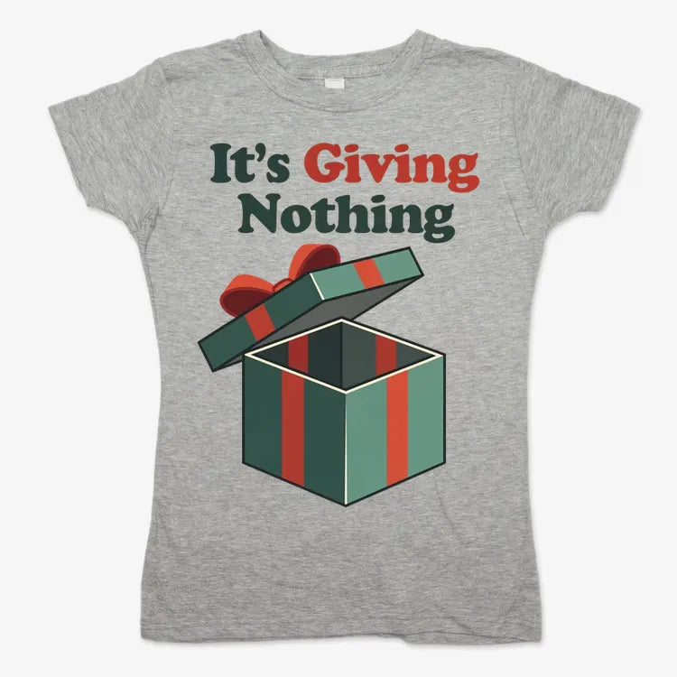 It's Giving Nothing Tee-Women's T-Shirt-Gray Granite
