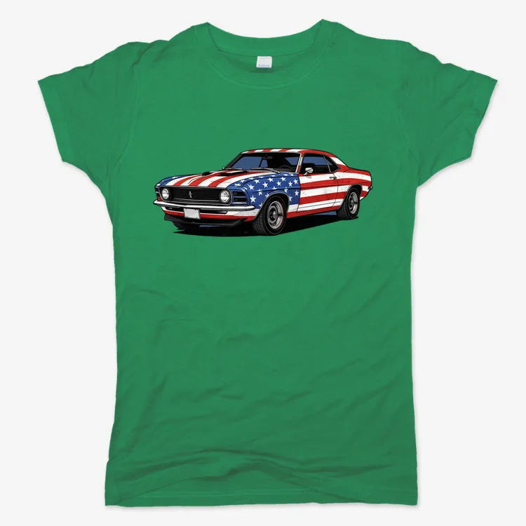 American Muscle Car Pride-Women's T-Shirt-Lucky Green