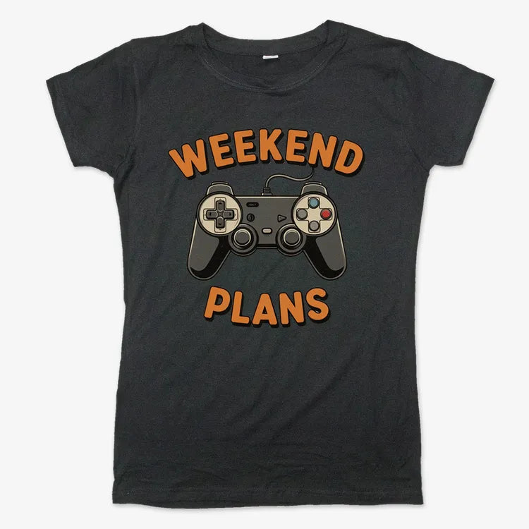Weekend Plans Gaming Controller-Women's T-Shirt-Midnight