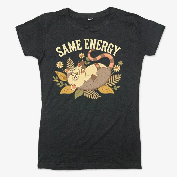 Same Energy Opossum Vibes-Women's T-Shirt-Midnight