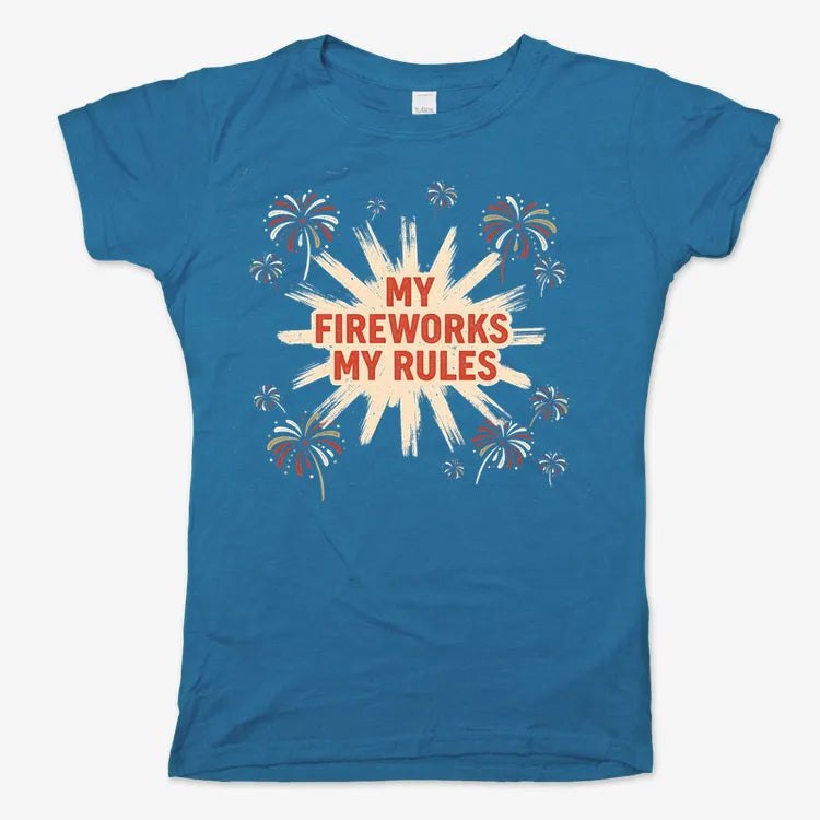 My Fireworks My Rules-Women's T-Shirt-Sky Blue