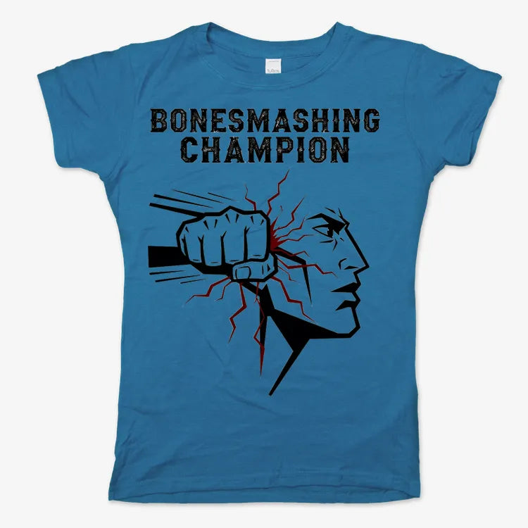 Bone-Smashing Champion Tee-Women's T-Shirt-Sky Blue