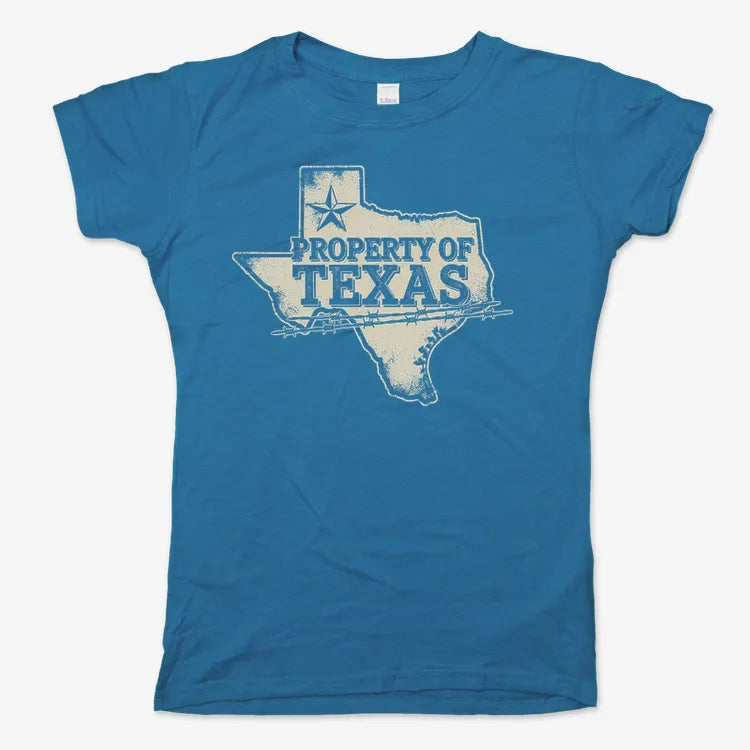 Property of Texas-Women's T-Shirt-Sky Blue