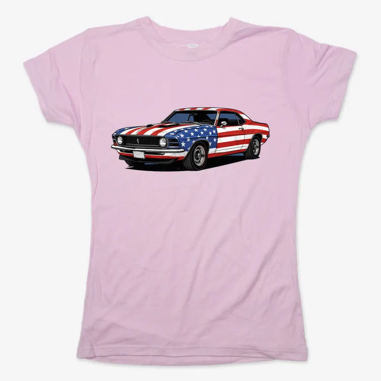 American Muscle Car Pride-Women's T-Shirt-Soft Pink