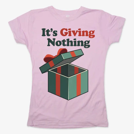 It's Giving Nothing Tee-Women's T-Shirt-Soft Pink