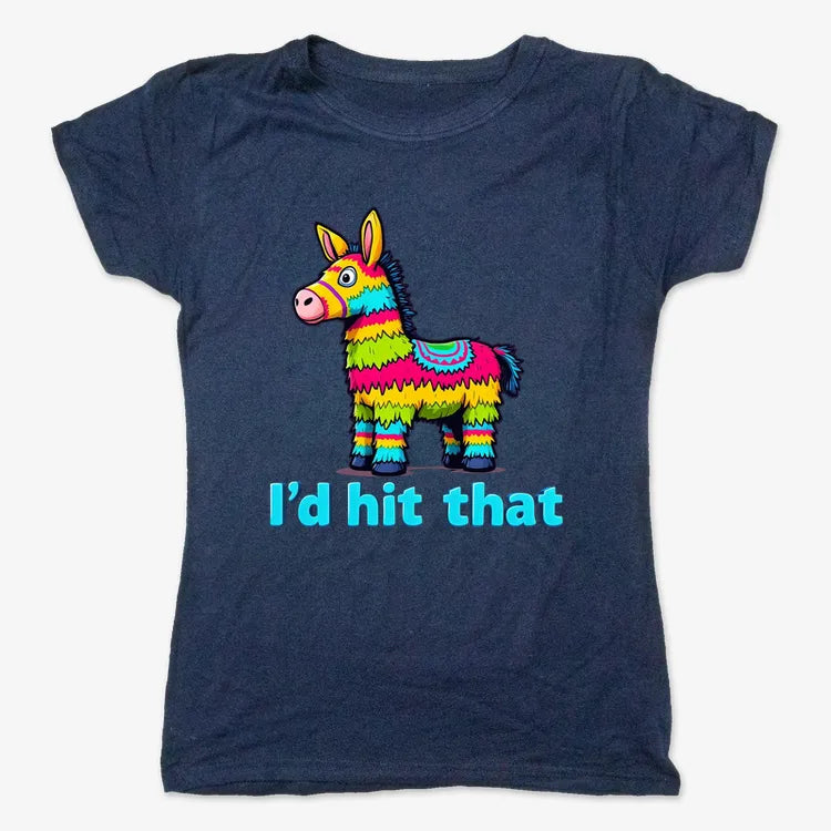 I’d Hit That Piñata Humor Tee-Women's T-Shirt-True Navy