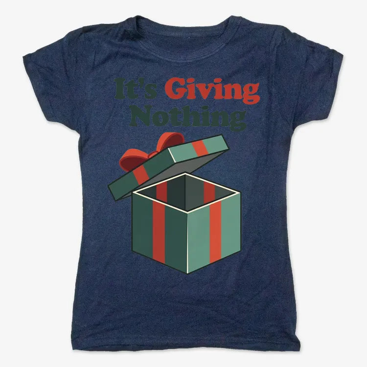 It's Giving Nothing Tee-Women's T-Shirt-True Navy
