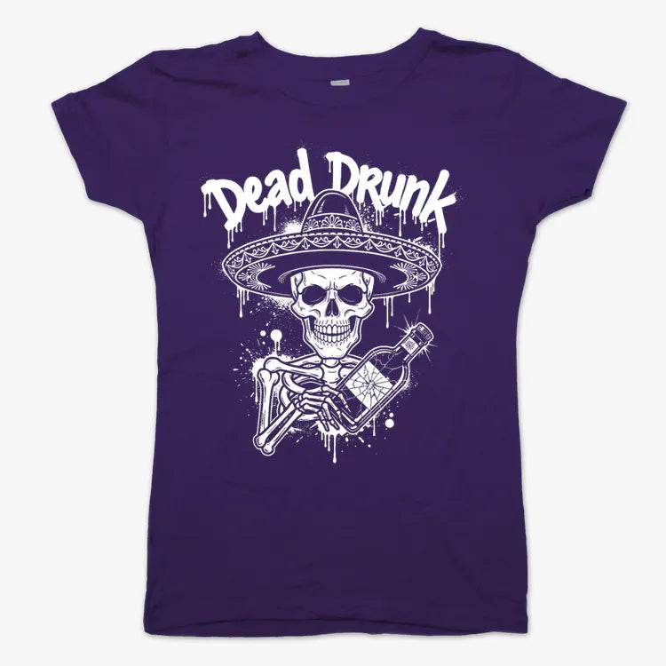 Dead Drunk Skeleton Fiesta-Women's T-Shirt-Violet