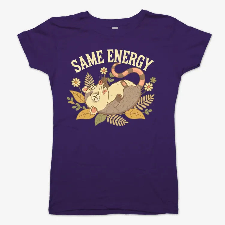 Same Energy Opossum Vibes-Women's T-Shirt-Violet