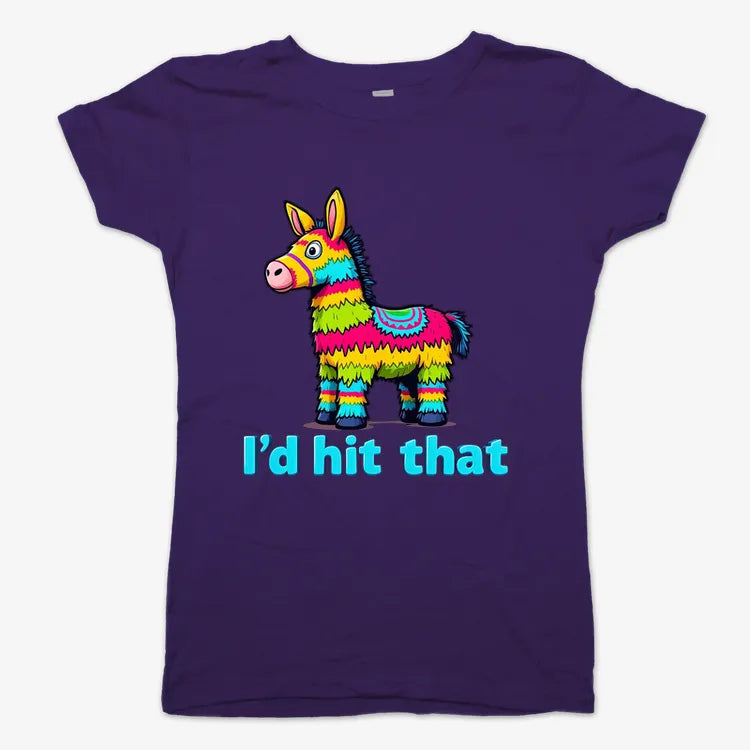 I’d Hit That Piñata Humor Tee-Women's T-Shirt-Violet