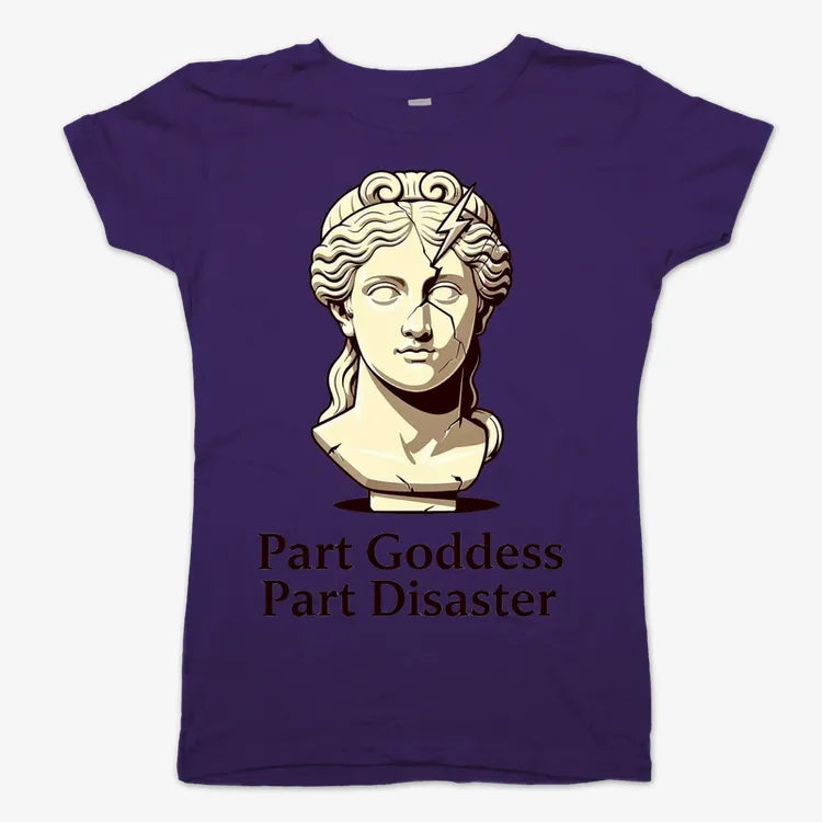 Goddess Meets Disaster Tee-Women's T-Shirt-Violet