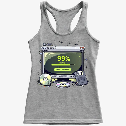 99% Loading... Please Wait-Women's Tank Top-Gray Granite