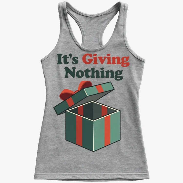 It's Giving Nothing Tee-Women's Tank Top-Gray Granite