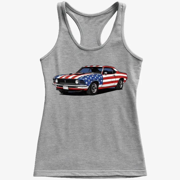 American Muscle Car Pride-Women's Tank Top-Gray Granite