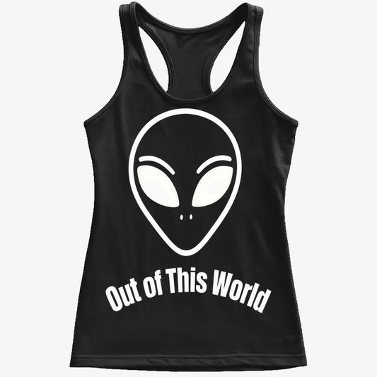 Out of This World Alien Graphic-Women's Tank Top-Midnight