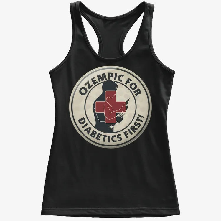 Ozempic for Diabetics First!-Women's Tank Top-Midnight
