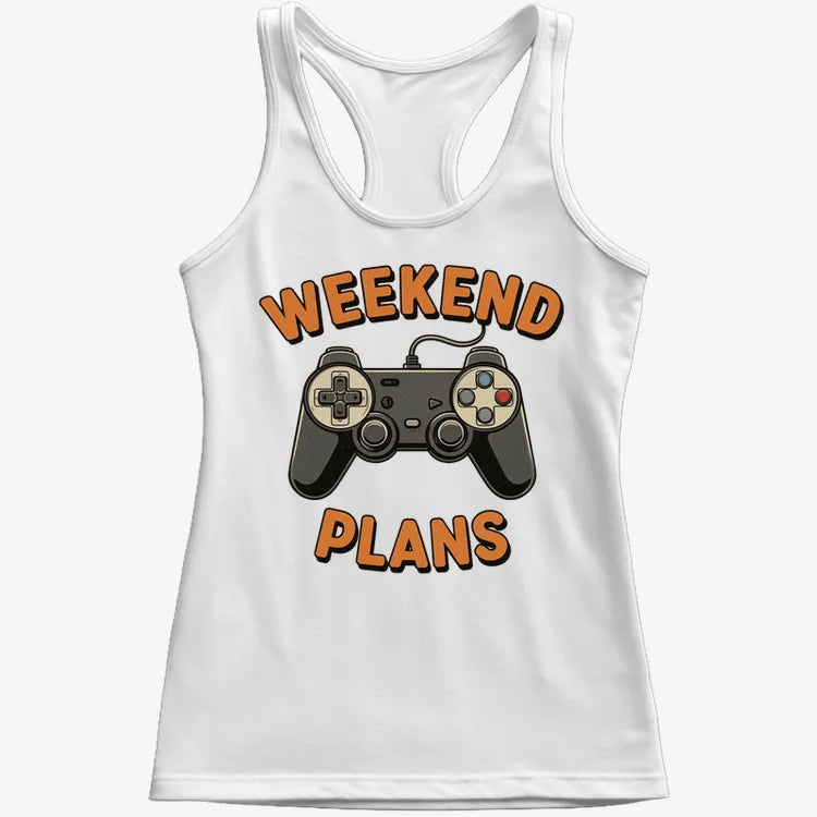 Weekend Plans Gaming Controller-Women's Tank Top-Snow