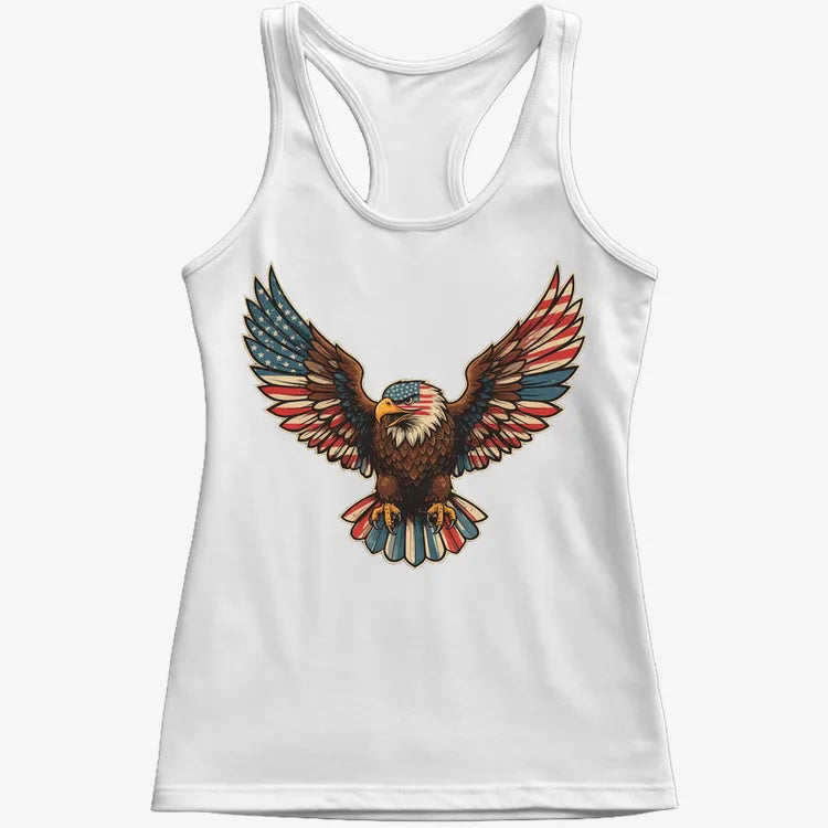 Patriotic Soaring Eagle-Women's Tank Top-Snow