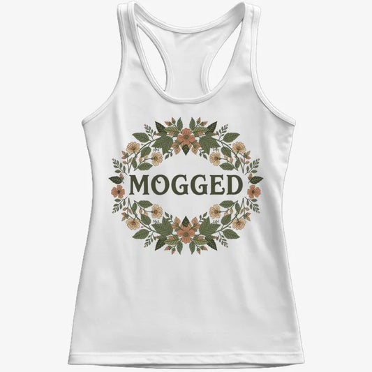 Mogged Floral Wreath-Women's Tank Top-Snow