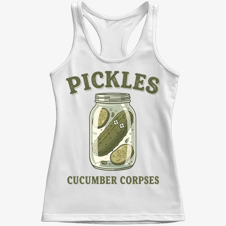 Pickles Are Cucumber Corpses T-Shirt-Women's Tank Top-Snow