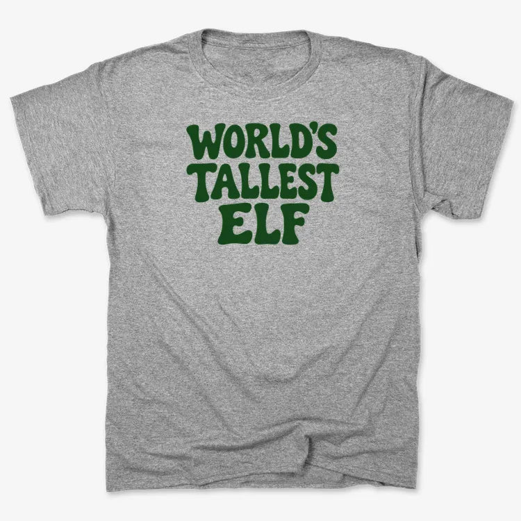 World's Tallest Elf-Unisex Heavyweight T-Shirt-Heather Gray