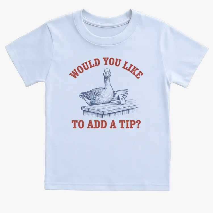 Would You Like to Add a Tip?-Kids T-Shirt-Blue
