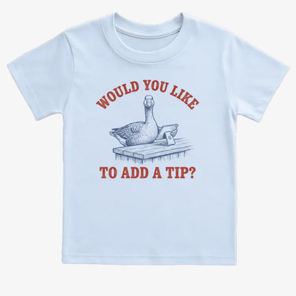 Would You Like to Add a Tip?-Kids T-Shirt-Blue