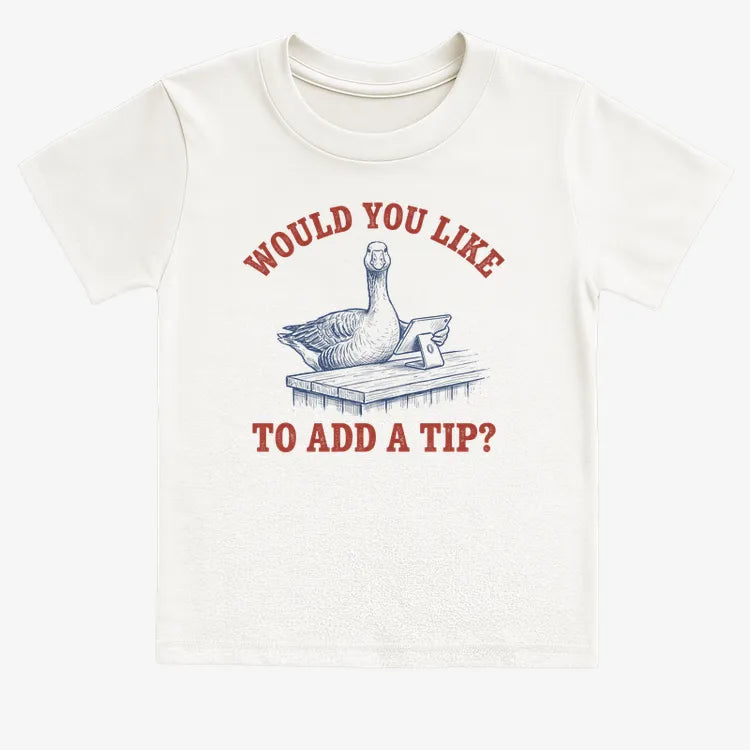 Would You Like to Add a Tip?-Kids T-Shirt-White