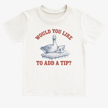 Would You Like to Add a Tip?-Kids T-Shirt-White