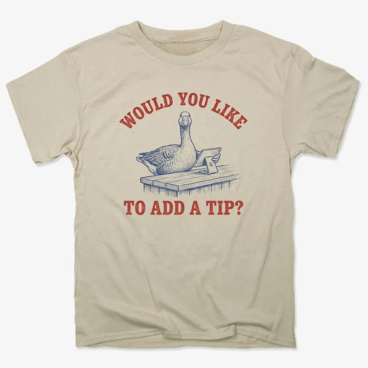 Would You Like to Add a Tip?-Unisex Heavyweight T-Shirt-Sand