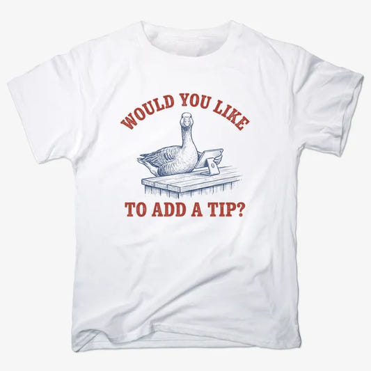 Would You Like to Add a Tip?-Unisex Heavyweight T-Shirt-White