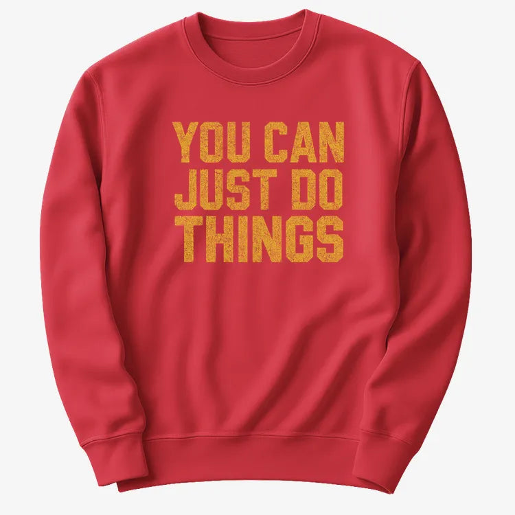 YOU CAN JUST DO THINGS-Sweater-Red