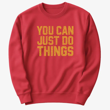 YOU CAN JUST DO THINGS-Sweater-Red