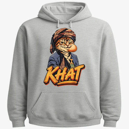 Yemeni Khat Cat-Hoodie-Gray Heather