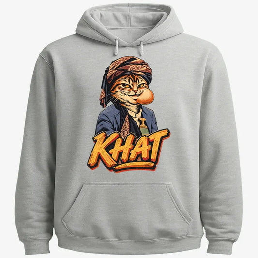 Yemeni Khat Cat-Hoodie-Gray Heather