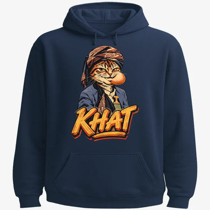 Yemeni Khat Cat-Hoodie-Navy Blue