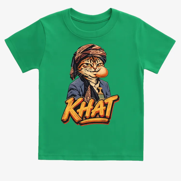 Yemeni Khat Cat-Kids T-Shirt-Green