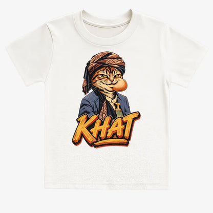 Yemeni Khat Cat-Kids T-Shirt-White